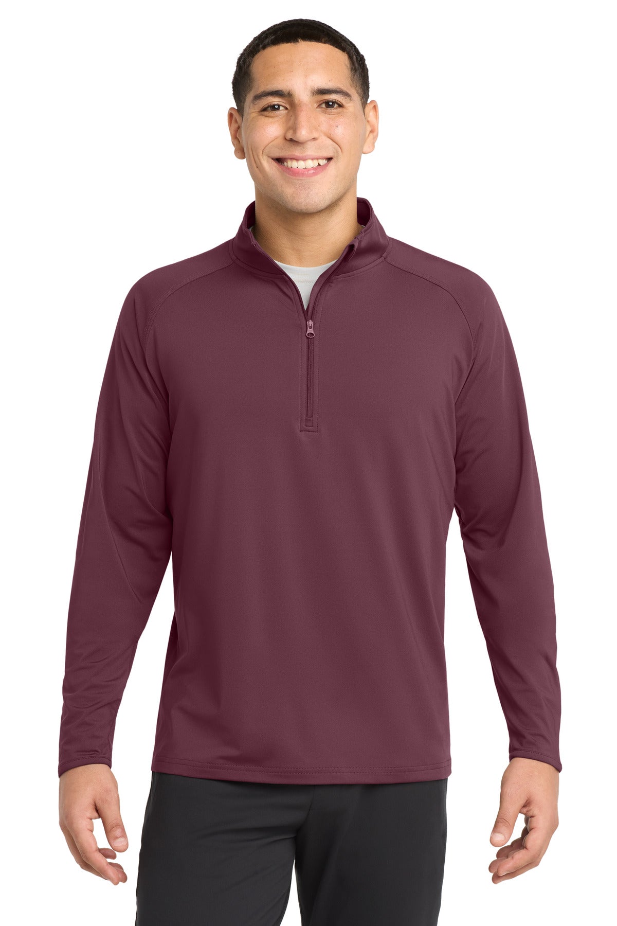 Sport-Tek Sport-Wick Stretch 1/4-Zip Pullover ST850 in Maroon