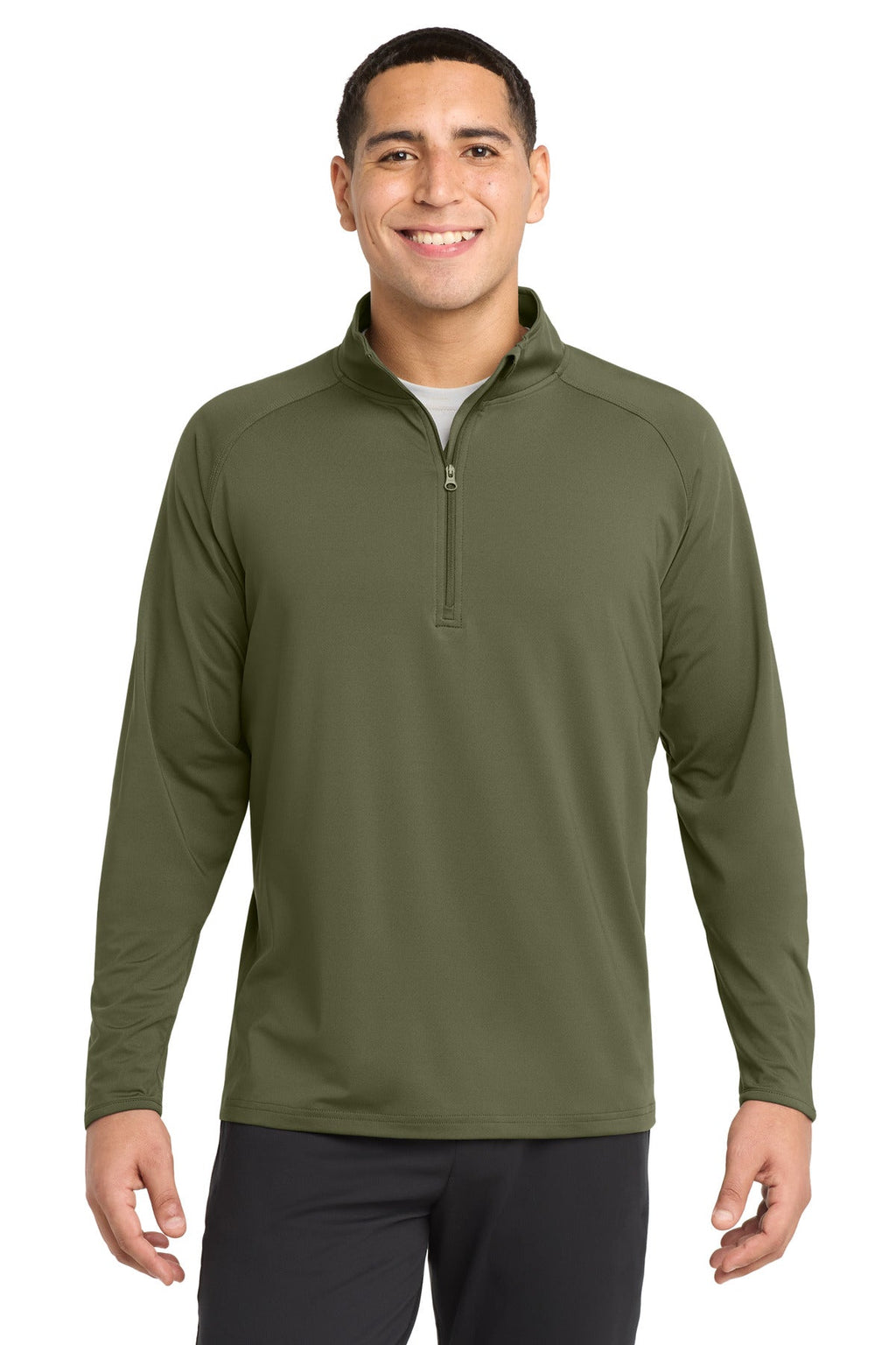 Sport-Tek Sport-Wick Stretch 1/4-Zip Pullover ST850 in Olive Drab Green
