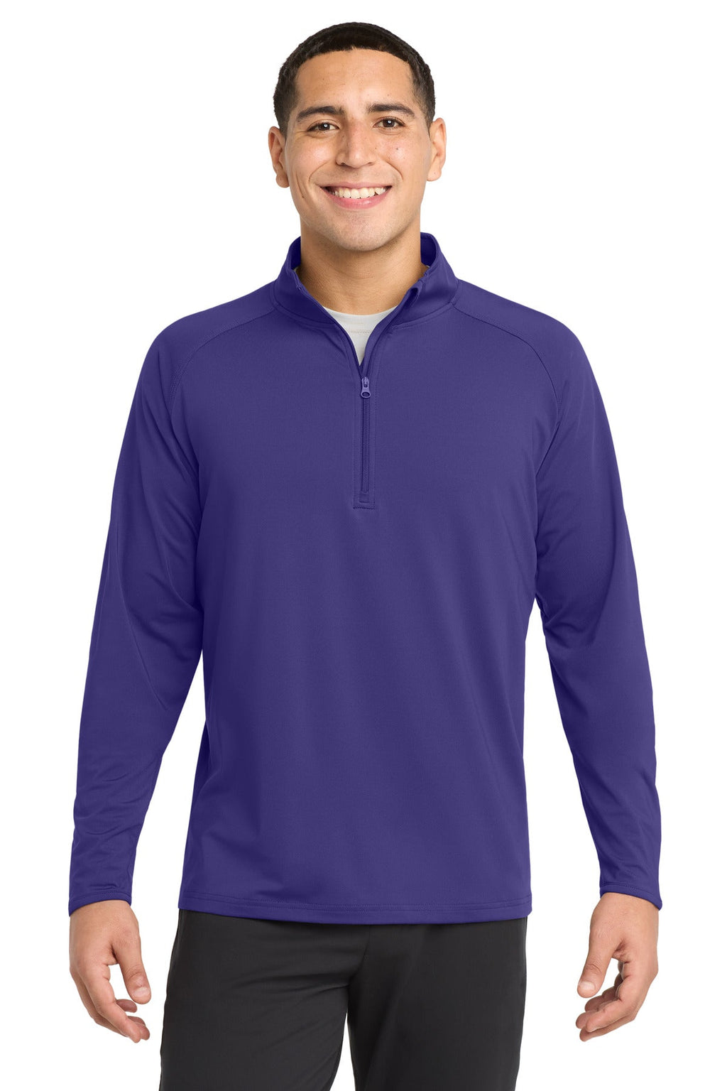 Sport-Tek Sport-Wick Stretch 1/4-Zip Pullover ST850 in Purple