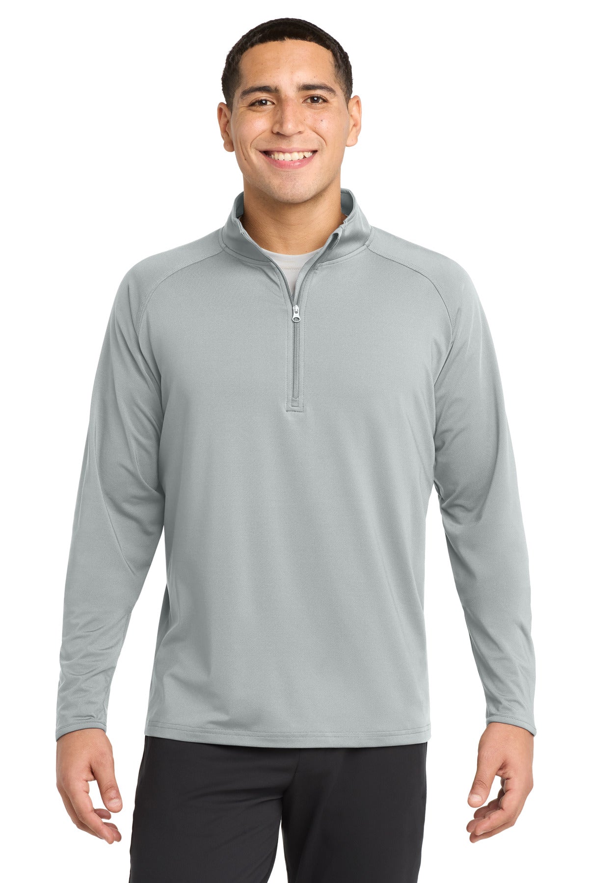 Sport-Tek Sport-Wick Stretch 1/4-Zip Pullover ST850 in Silver