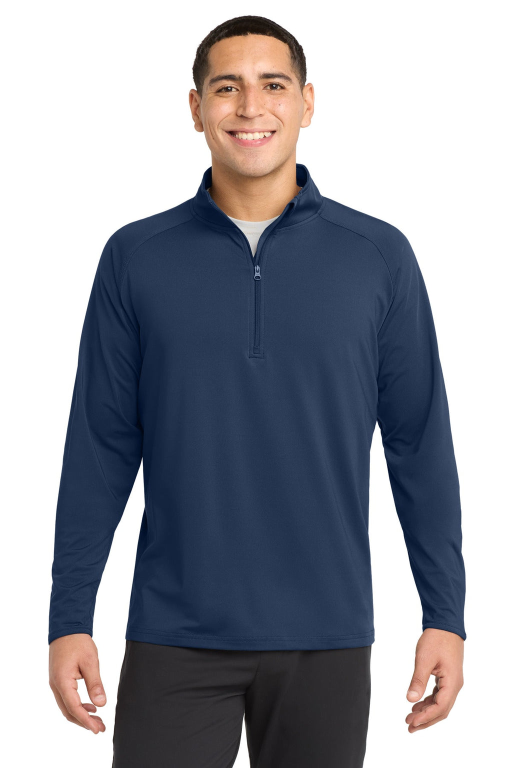 Sport-Tek Sport-Wick Stretch 1/4-Zip Pullover ST850 in True Navy