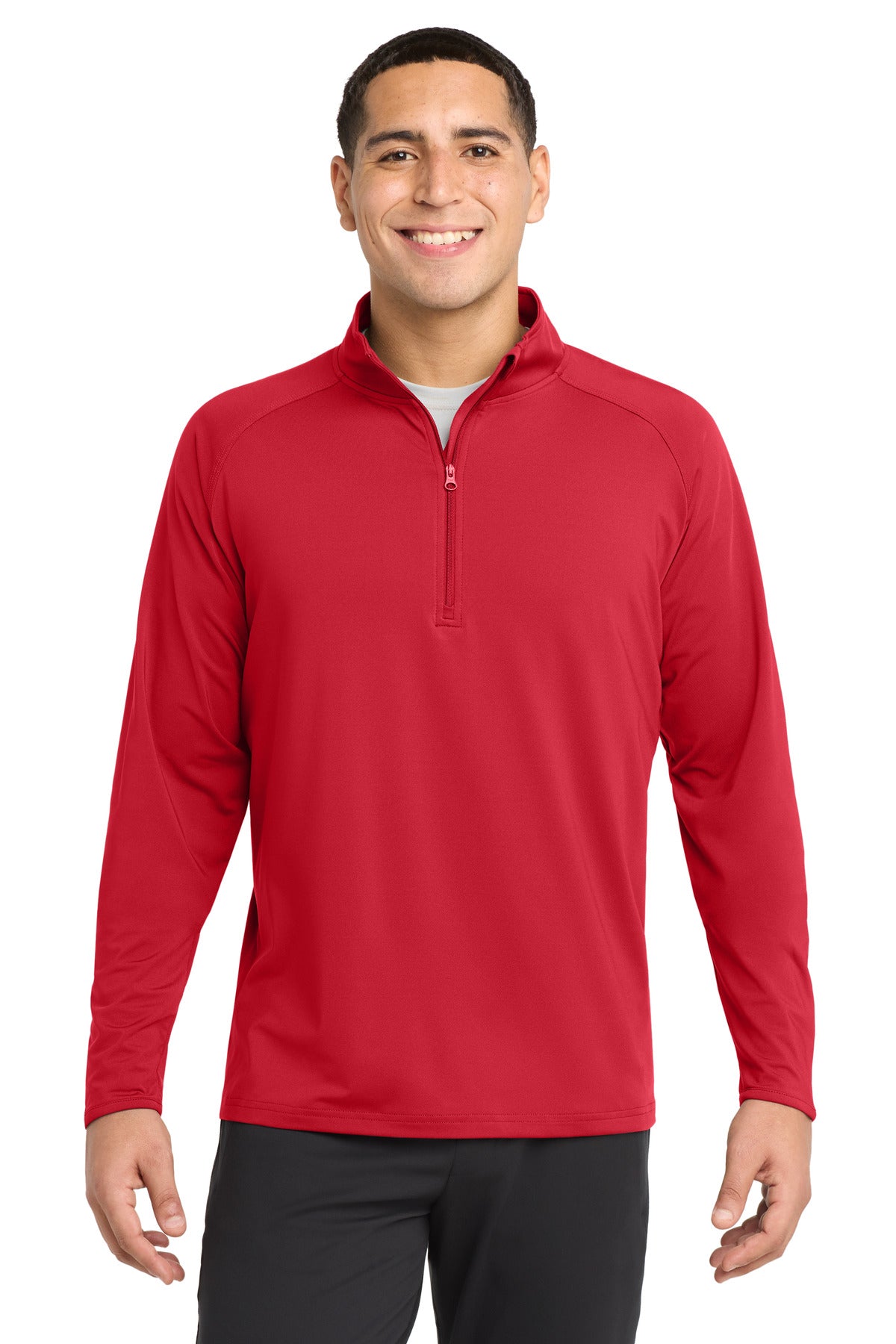 Sport-Tek Sport-Wick Stretch 1/4-Zip Pullover ST850 in True Red