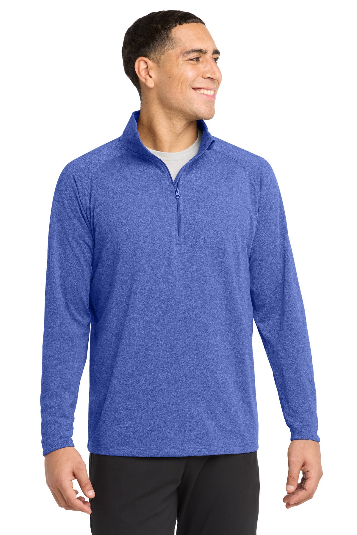 Sport-Tek Sport-Wick Stretch 1/4-Zip Pullover ST850 in True Royal Heather