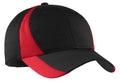 Sport-Tek Dry Zone Nylon Colorblock Cap. STC11 - Black/True Red