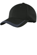 Sport-Tek Pique Colorblock Cap. STC24 - Black/Graphite