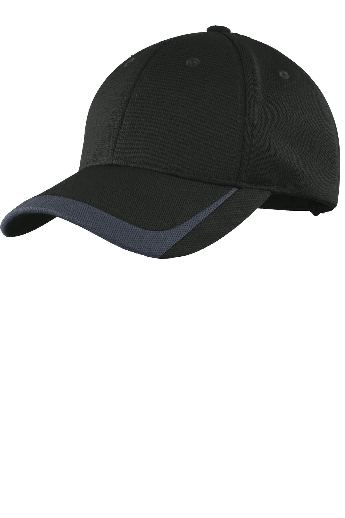 Sport-Tek Pique Colorblock Cap. STC24 - Black/Graphite