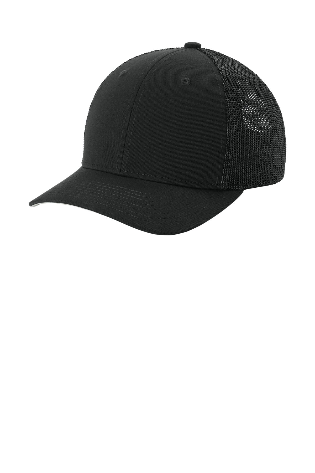 Sport-Tek Stretch-Tek Mesh Back Cap STC60 - Black/Black
