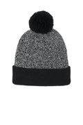 Sport-Tek Halftime Heather Pom Beanie STC68 - Black/Silver