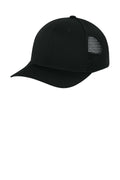 Sport-Tek Stretch-Tek Snapback Trucker Cap STC74 - Black/Black