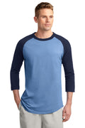 Sport-Tek Colorblock Raglan Jersey. T200 - Carolina Blue/Navy