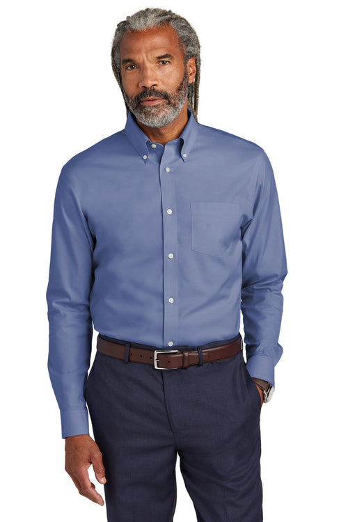 Brooks Brothers Tall Wrinkle-Free Stretch Pinpoint Shirt TBB18000 - Cobalt Blue