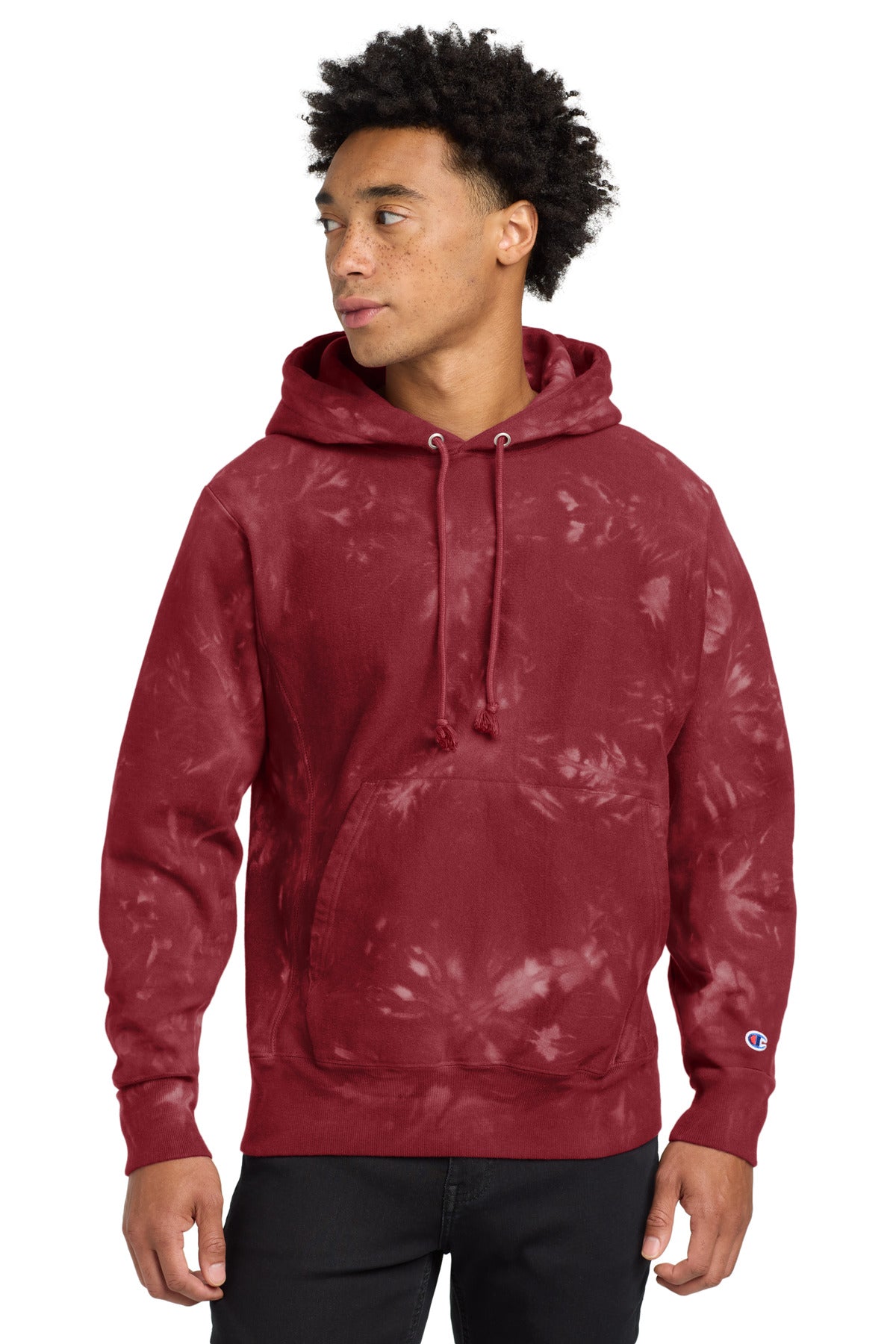 Champion   Reverse Weave   Scrunch-Dye Tie-Dye Hooded Sweatshirt. TDS101