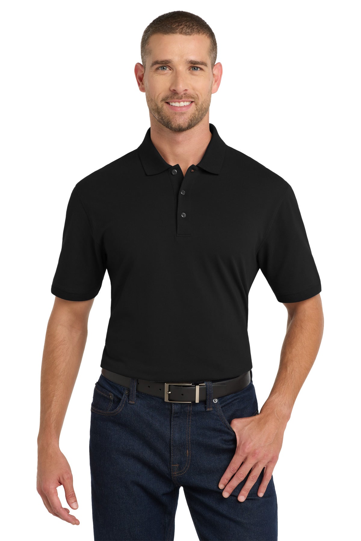 Port Authority Tall EZCotton Polo TK8000 - Black