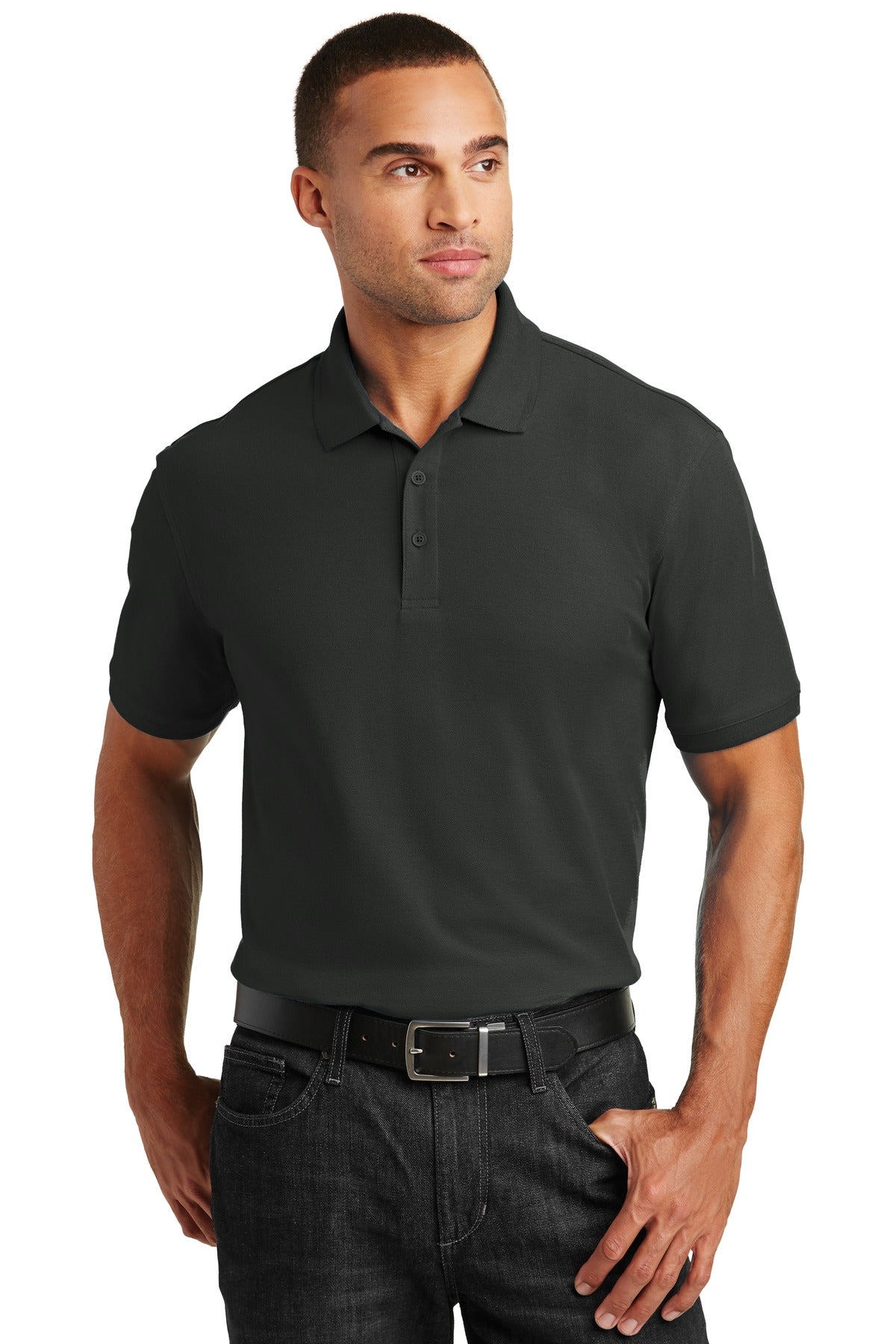 Port Authority Tall Core Classic Pique Polo. TLK100 - Deep Black