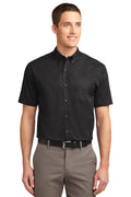Port Authority Tall Short Sleeve Easy Care Shirt. TLS508 - Black/Light Stone