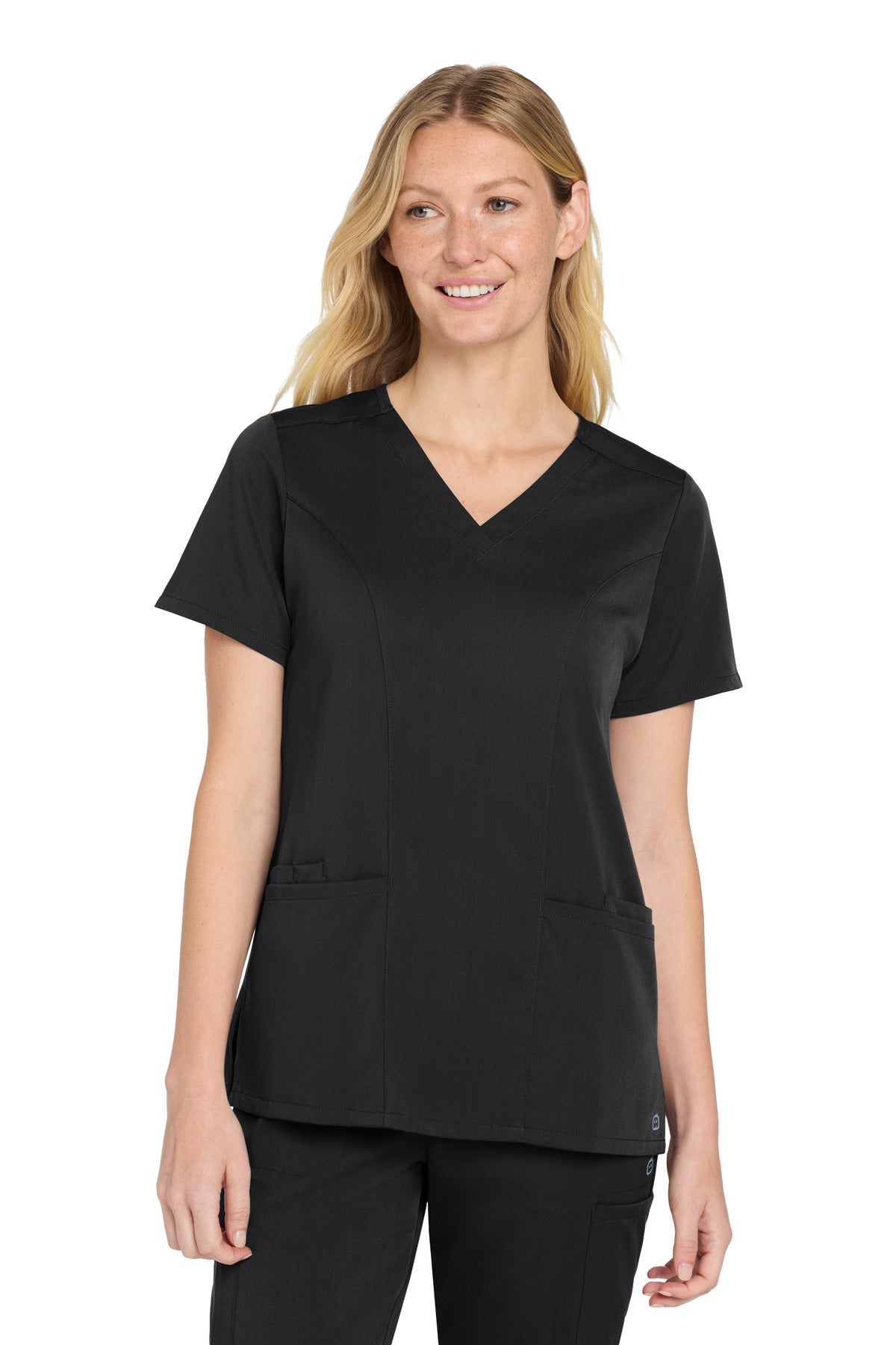 Wink Women's Premiere Flex V-Neck Top WW4168 - Black