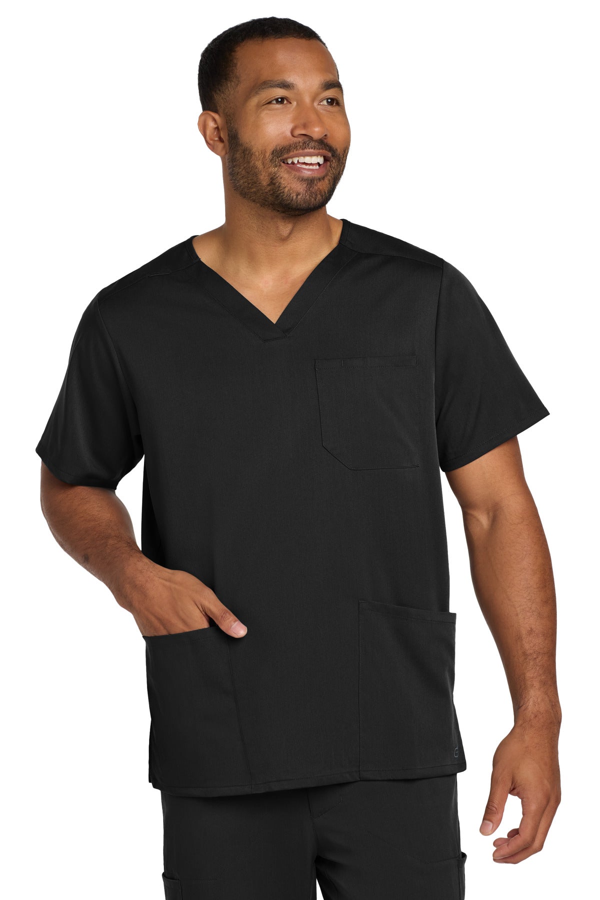 Wink Men's Premiere Flex V-Neck Top WW5068 - Black