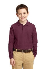 Port Authority  Youth Long Sleeve Silk Touch  Polo.  Y500LS