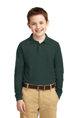 Port Authority  Youth Long Sleeve Silk Touch  Polo.  Y500LS