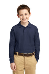 Port Authority  Youth Long Sleeve Silk Touch  Polo.  Y500LS