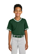 Sport-Tek Youth Tough Mesh V-Neck Baseball Jersey YST221 - Black