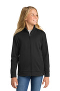 Sport-Tek Youth Sport-Wick Fleece Full-Zip Jacket. YST241 - Black