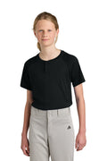 Sport-Tek Youth PosiCharge Competitor 2-Button Henley YST359 - Black